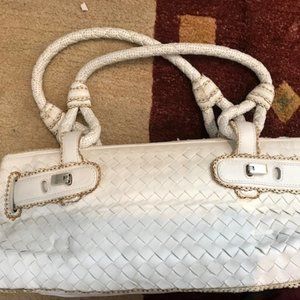 Bottega Veneta white woven handbag--as is